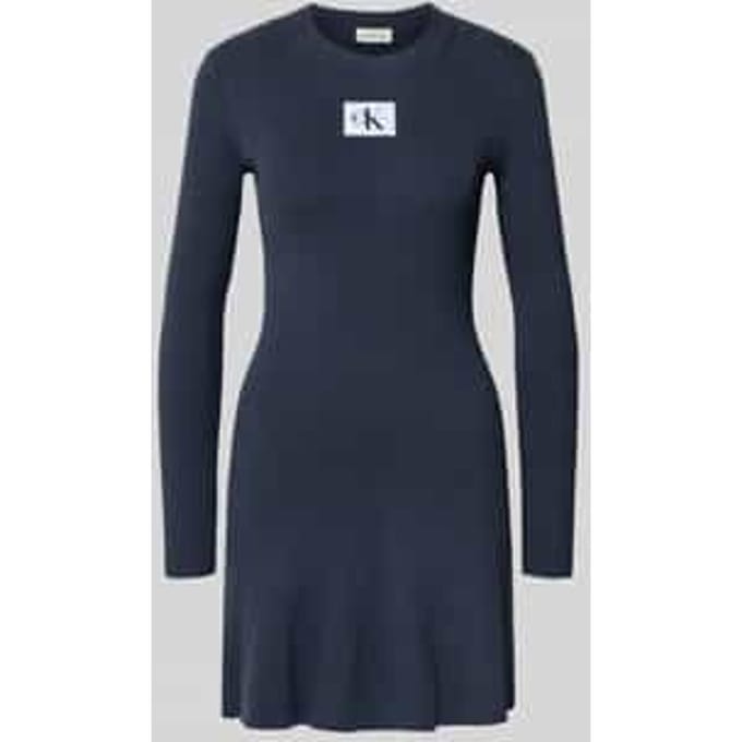 Mini-jurk met labelpatch, model 'FIT AND FLARE'