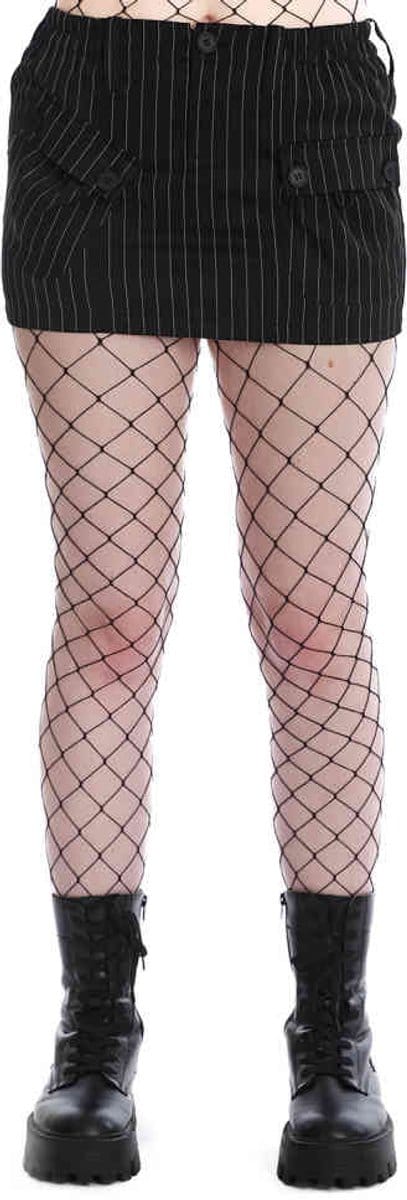 Banned - Eudora Pinstripe Korte rok - L - Zwart