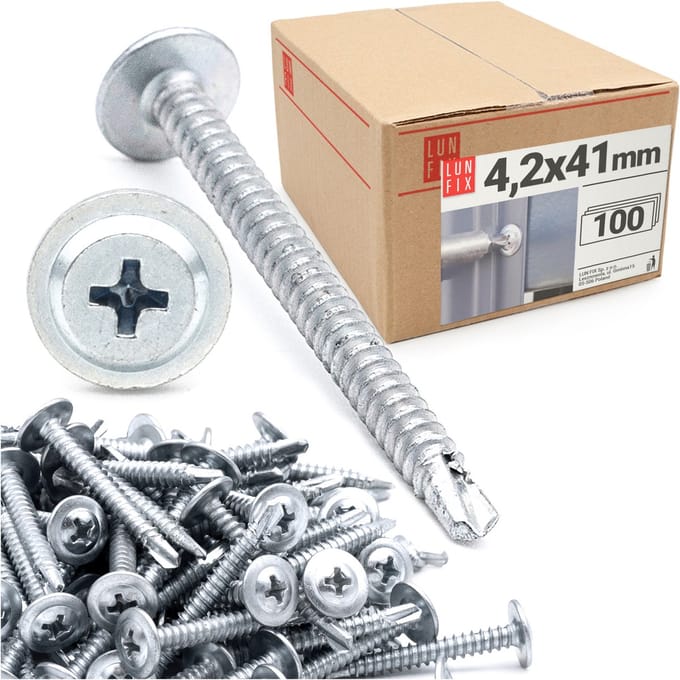 LUN FIX - Bohrschrauben 4,2 x 40 mm - 100 stuks - Zelfborende - Metaal schroeven