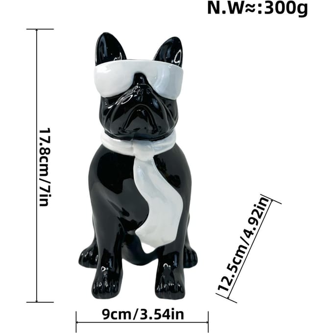 Modern Simple Ribbon Glasses Dog Ornaments Resin Crafts Home Desktop High-end Decoration Gift