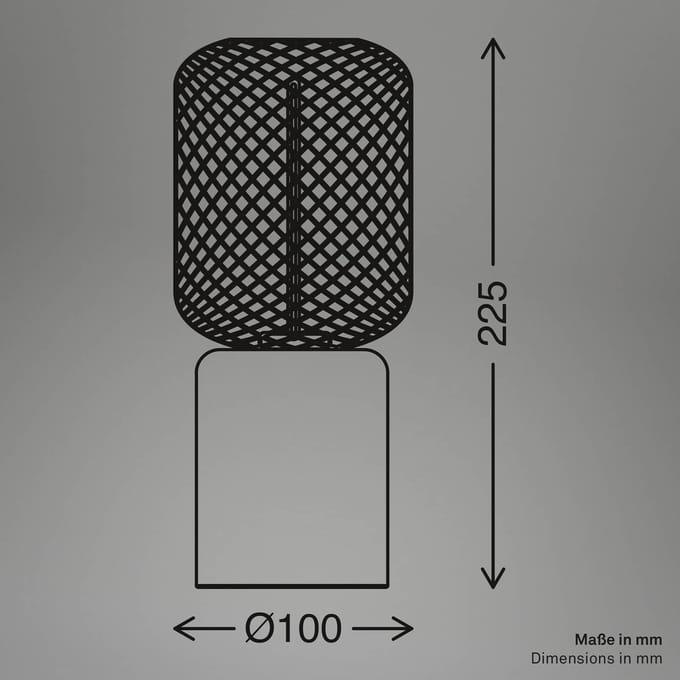 BRILONER Rist – Roségoud Tafellamp – E27 fitting – met schakelsnoer – draadstaal design – Ø10 x 25 cm