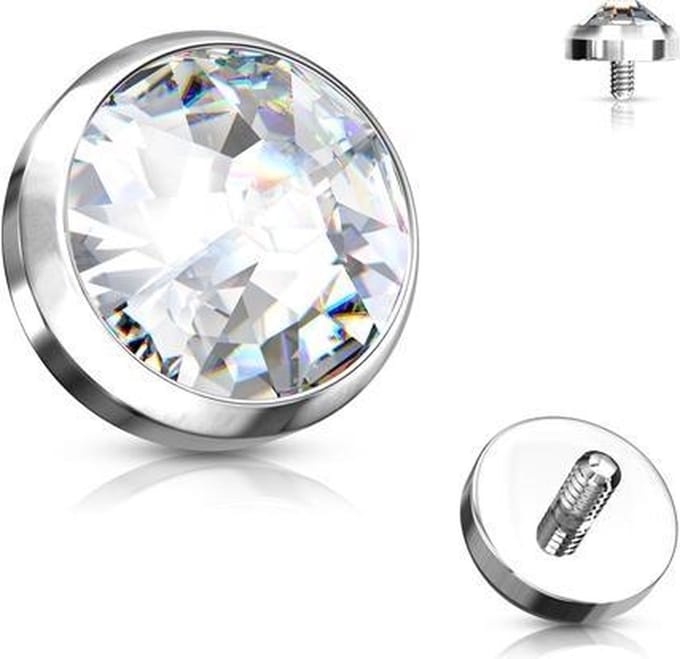 Dermal top 1.6 x 3 mm top - wit - LMPiercings