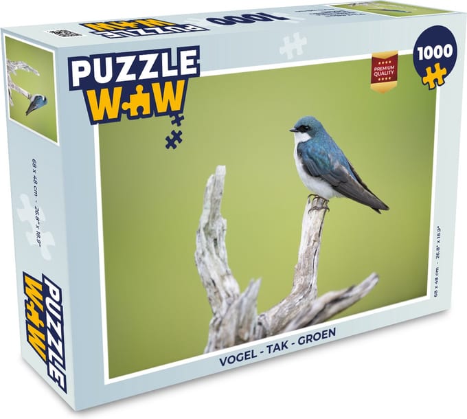 Puzzel Vogel - Tak - Groen - Legpuzzel - Puzzel 1000 stukjes volwassenen