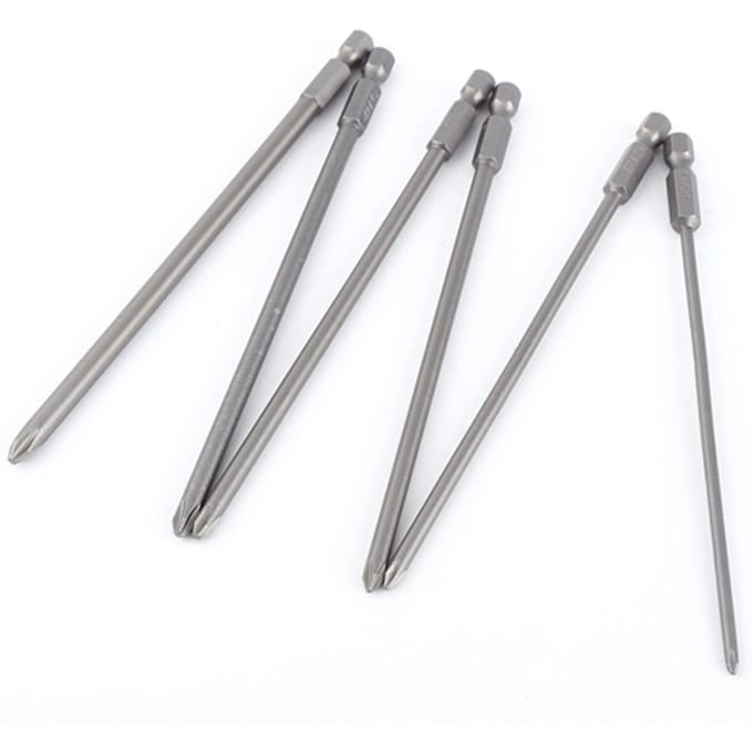 Jeu de 6 embouts de tournevis magnétiques à tige de 14 pouces en acier S2 de 150 mm, tête cruciforme
