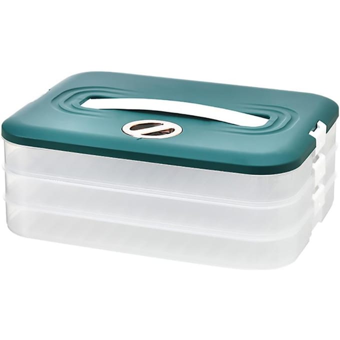 Étagère Alimentaire pour Réfrigérateur Boîte de Rangement pour Raviolis Boîte de Rangement Alimentaire Empilable à 3 Niveaux Plateau Contenant As shown in the figure gray