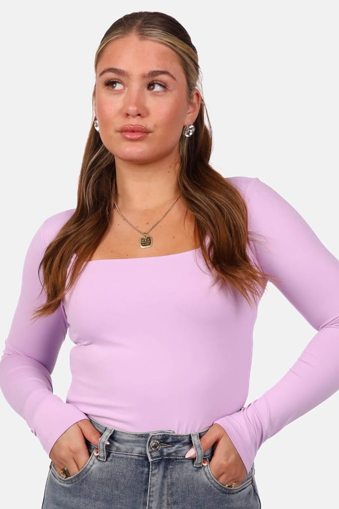 Getdrezzed Top - Maat: S - Top met vierkante hals lila
