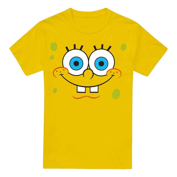 SpongeBob SquarePants Heren T-shirt met Lachend Gezicht M geel
