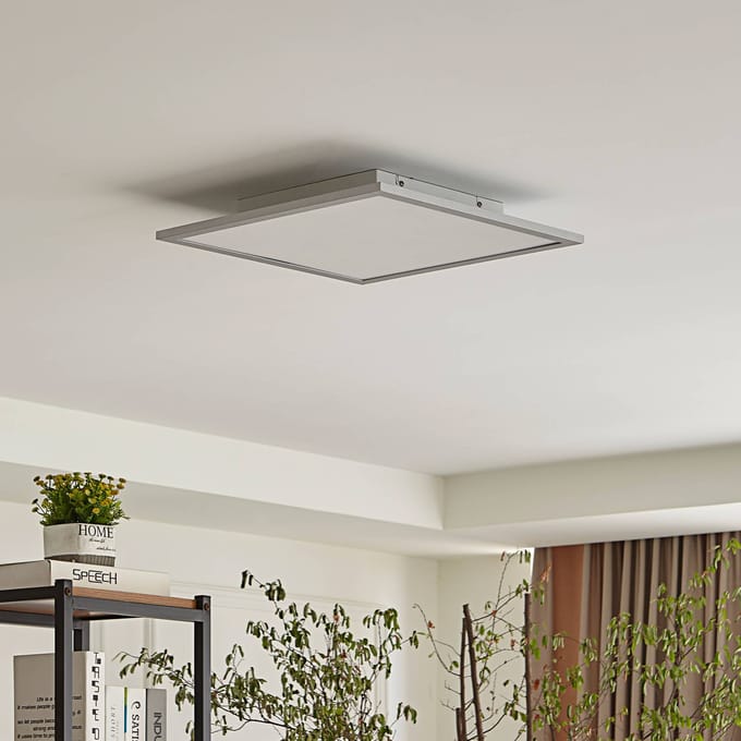 Lindby LED paneel Livel, 4000K, 40 cm x 40 cm, zilver, metaal