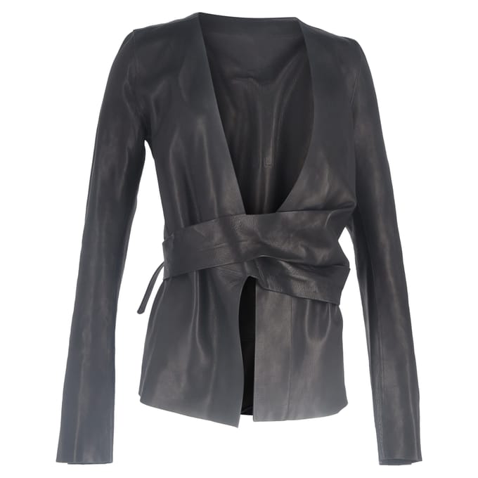 Rick Owens wikkeljas in zwart leer