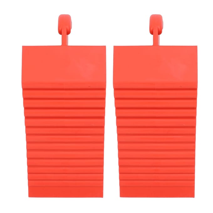 2 STUKS Zware Wielkeggen Antislip Massief Rubber Wielkeggen Rood Wielstopper voor Auto red