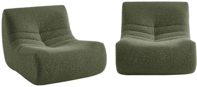 sweeek - Set van 2 alpaca-effect stof fauteuils 1 zitplaats l 91 x b 105 x h 72cm - sokol