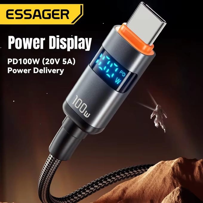 Essager Digitale Display USB Type C naar USB C Kabel voor Huawei Mate60 100W Snellader Kabel voor MacBook Pro Xiaomi