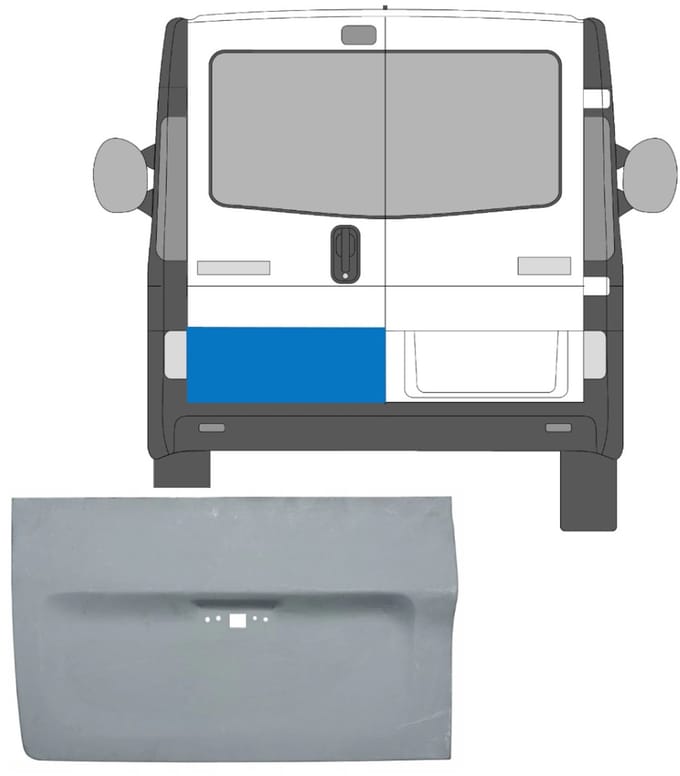 Reparatie plaatwerk achterste deuren voor Renault Trafic 2001-2014 / Links