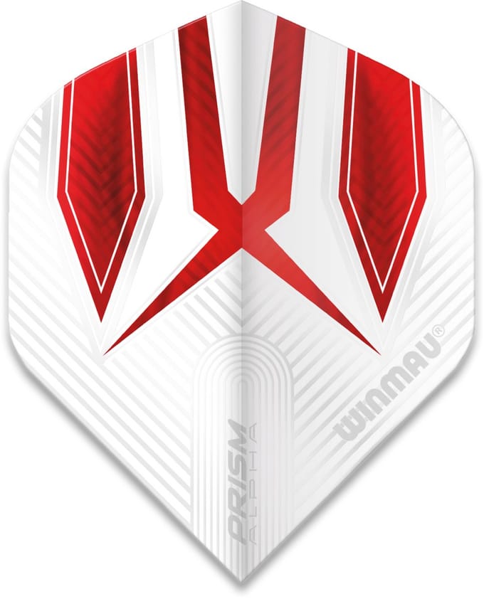 Winmau Prism Alpha Extra Thick White & Red - Dart Flights