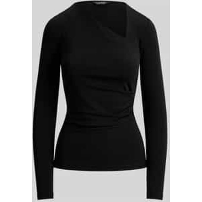 slim fit shirt met lange mouwen met asymmetrische hals