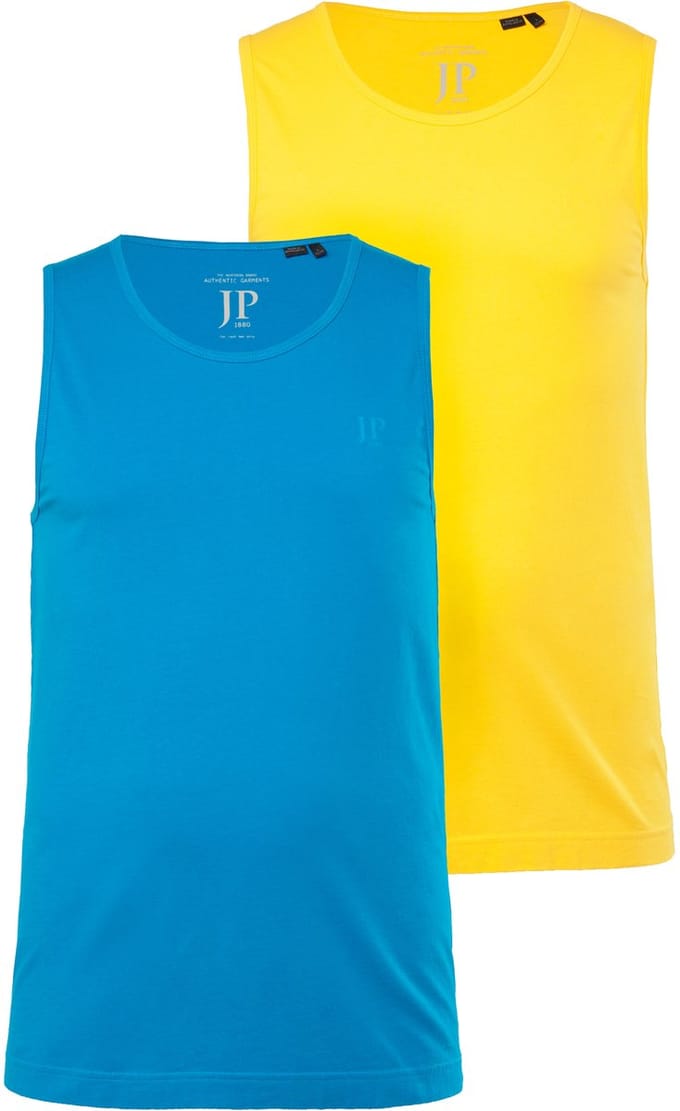 JP 1880 - Heren - Tanktops duopak basic mouwloos - Citroen - Maat L
