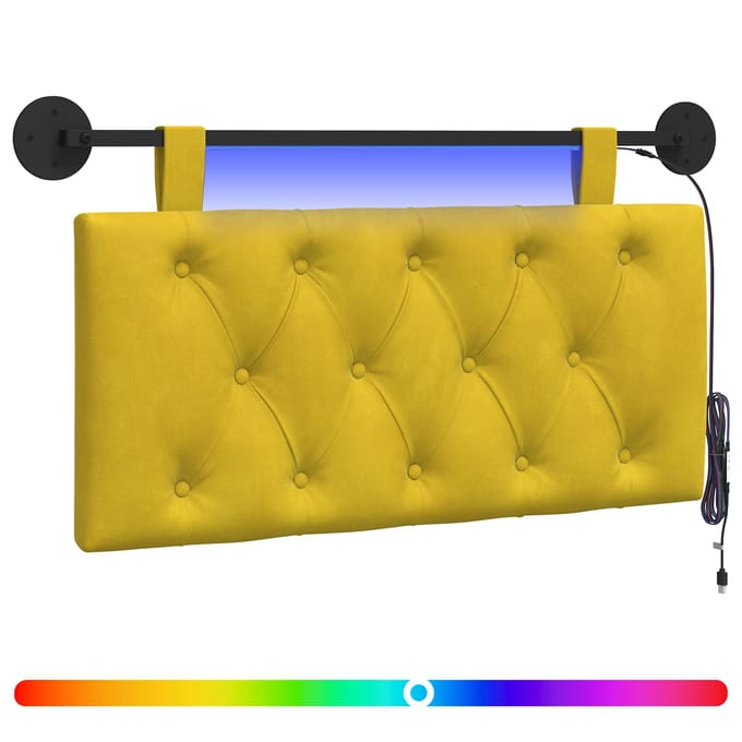 vidaXL - Hangend - hoofdbord - Geel - Fluweel
