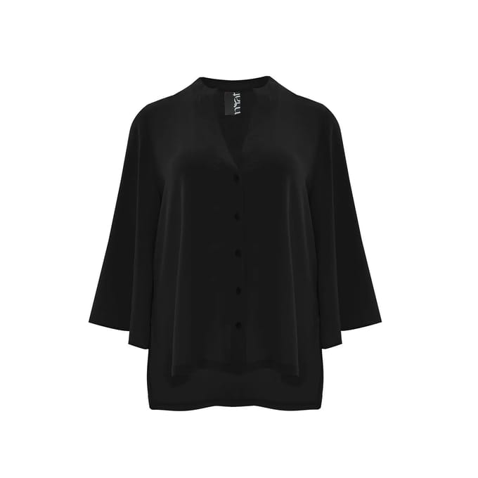 V-hals Blouse in Crêpe Dames Mat Fashion Airwashed