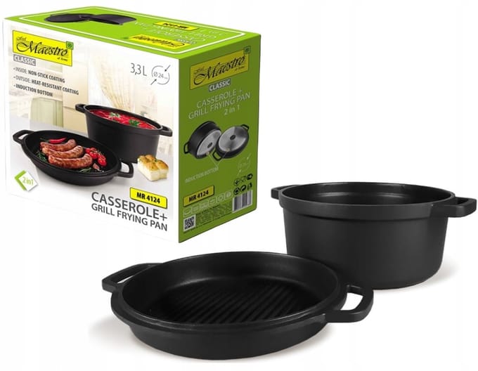 Maestro Aluminium Grillpan & Pan 2-in-1 Ø 24 cm