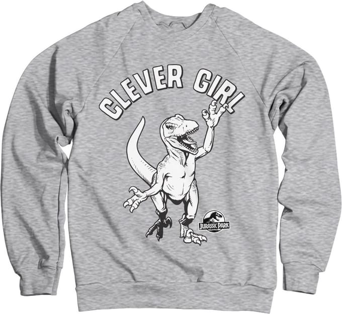 Jurassic Park Clever Girl-sweatshirt, heathergrijs