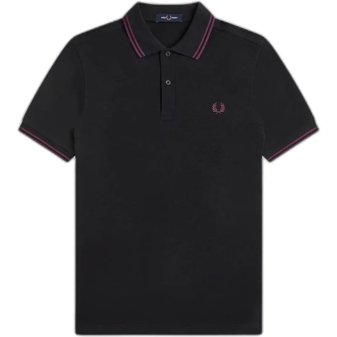 Fred Perry Twin tipped polo - black plum plum