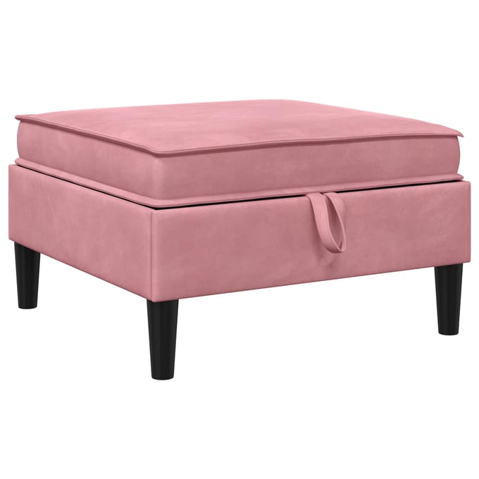 vidaXL - Sofa - Kruk - met - Opbergruimte - Roze - Fluweel