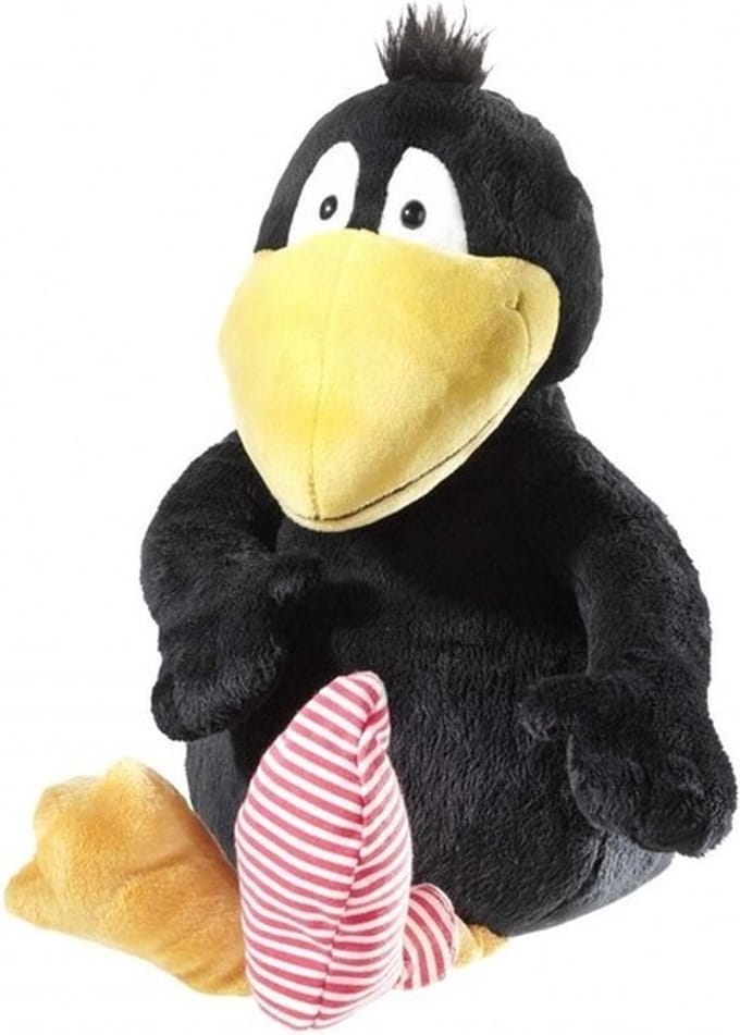 Heunec Pluche knuffeldier vogel - Kleine Raaf/kraai - 40 cm - cadeau knuffel