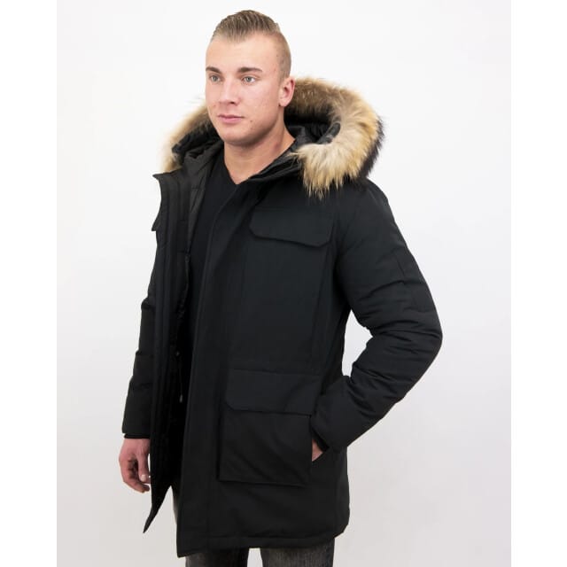 Enos Parka winterjas met grote echte bontkraag