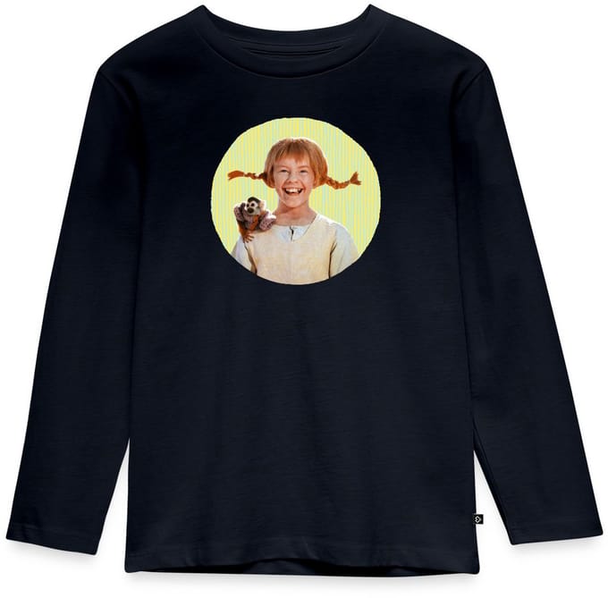 Pippi Langkous Portret Pippi Met Meneer Nilsson Premium T-Shirt Kinderen