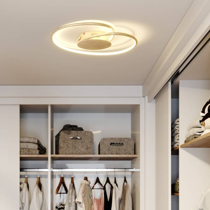 Lindby LED plafondlamp Joline, Ø 45 cm, goudkleurig, metaal