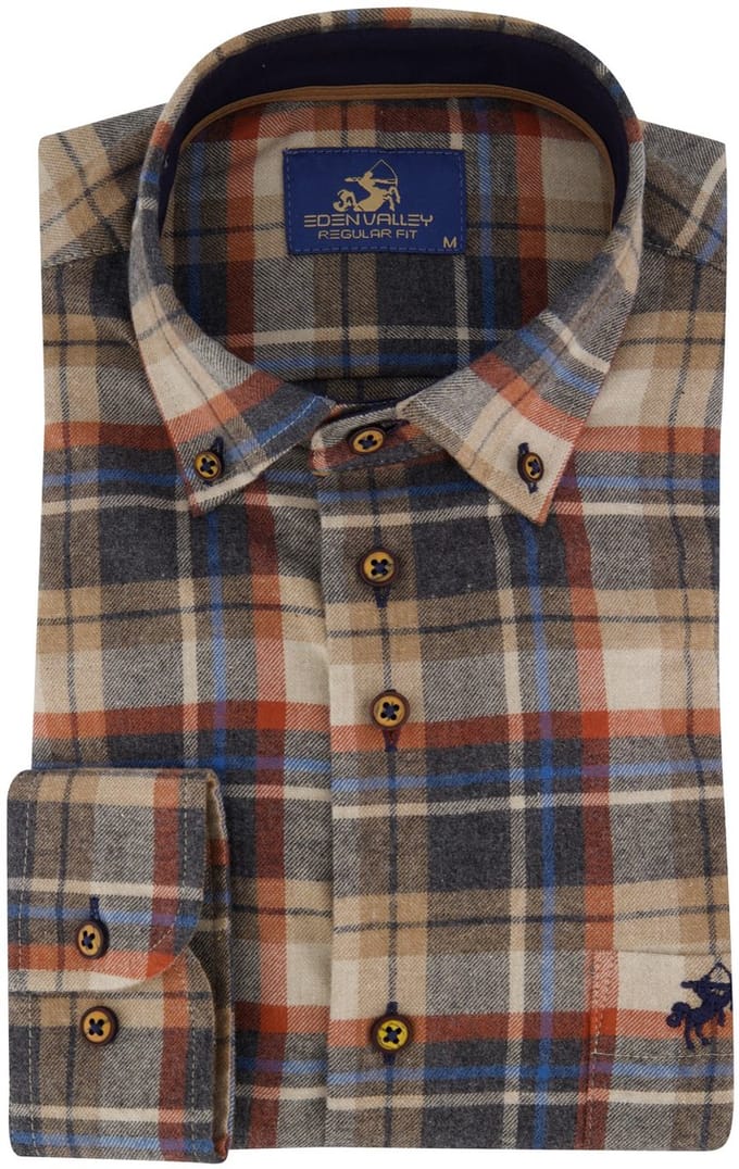 Geruit Eden Valley overhemd blauw normale fit