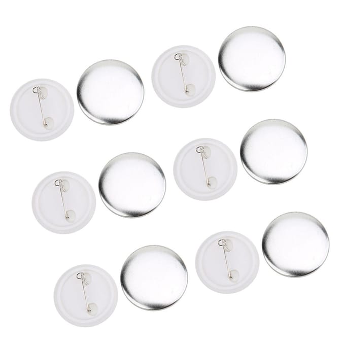 100 sets 37 mm badgespeldknoponderdelen, badgemaakbenodigdheden, doe-het-zelf-knutselmaterialen white