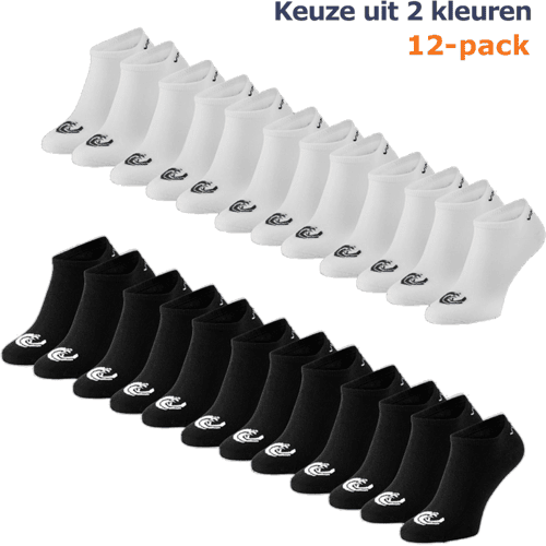 Vinnie-G Sneakersokken Wit - 12 paar Witte Enkel sokken - Unisex - Maat 43/46