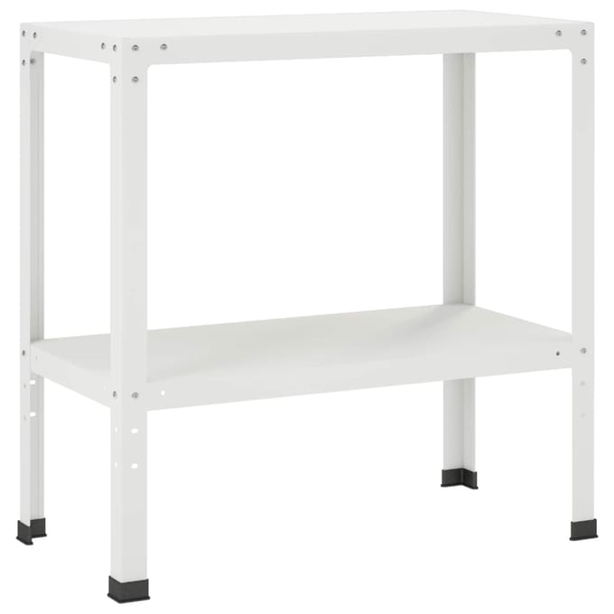 vidaXL - Planttafel - 60 - x - 40 - x - 80 - cm - Gepoedercoat - staal - Wit