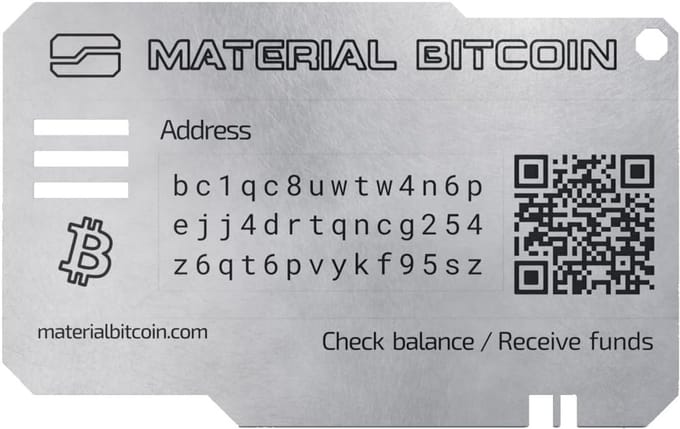 Fysieke Bitcoin Wallet - Crypto Opslag - Veilig Opslaan - Ongevoelig voor Hacking - 163 x 114 cm - Lite