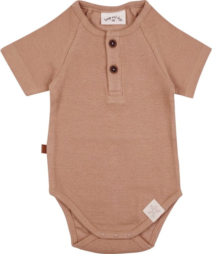 Frogs and Dogs - Romper Rib 2x2 | Biscuit - Katoen - Maat 68