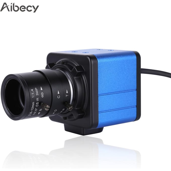 Aibecy 1080P HD Camera Computer Camera Webcam 2 Megapixels 5X Optische Zoom 155 Graden Breed Kijkveld Without Holder blauw