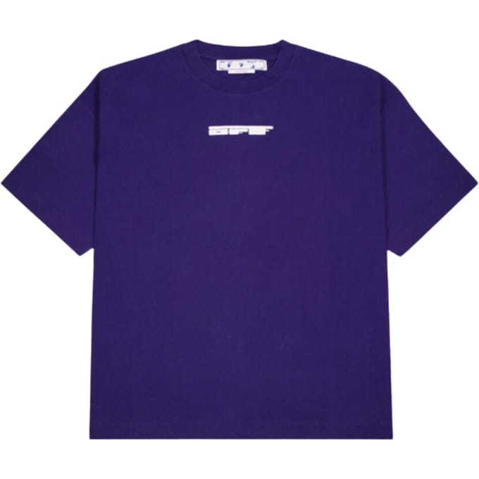 Gebroken wit teddypijllogo over skate fit paars T-shirt