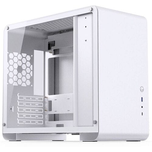 Jonsbo U4 Mini Micro-ATX-Gehäuse, Tempered Glass - weiß Micro-tower Behuizing, Gaming-behuizing, PC-behuizing Wit