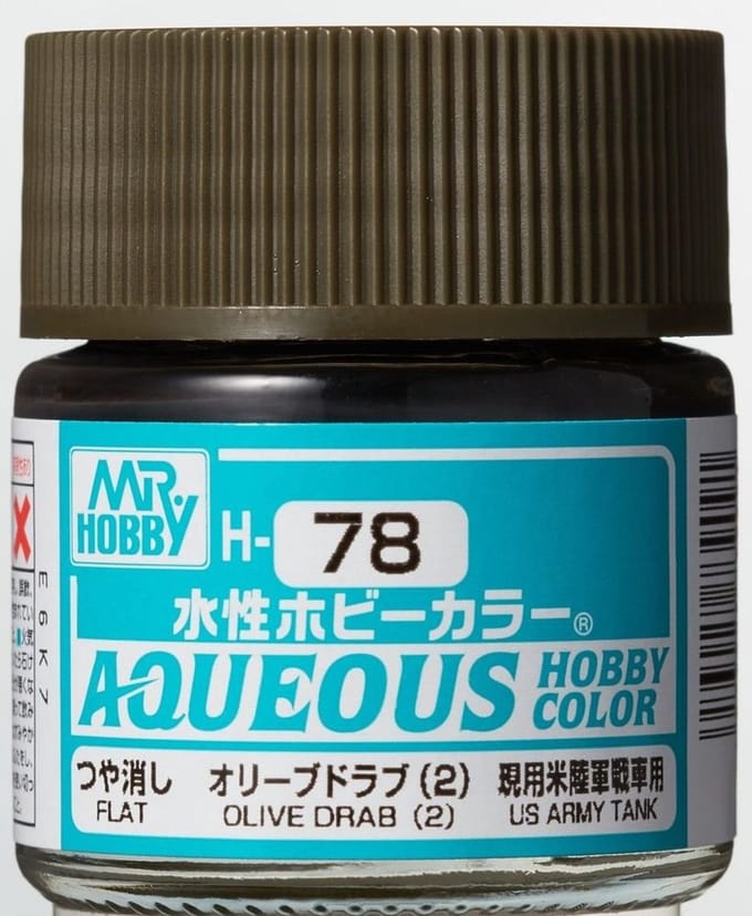 Gunze H-078 - Olive Drab Sg Ral 6014 - Mr. Hobby Aqueous Modelbouwverf 10ml