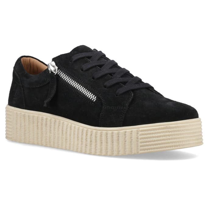 Hush Puppies Tara Suède Leren Dames Zwarte Sneakers