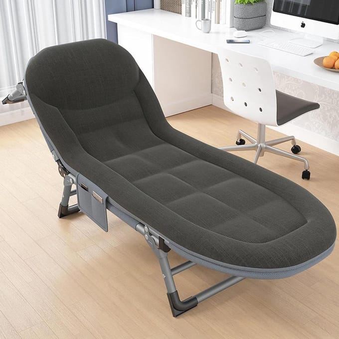 Opklapbed - Gastenbed - Logeren - 5 standen verstelbaar - 76.7 inch lengte - Grijs