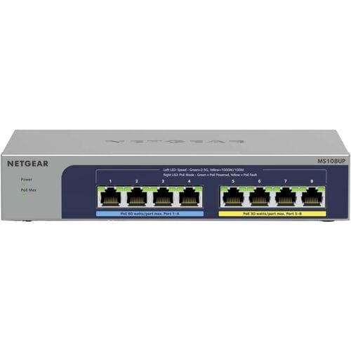 Netgear MS108UP-100EUS 8-port Multi-Gigabit (2.5G) Ultra60 PoE++ Ethernet Unmanaged Switch