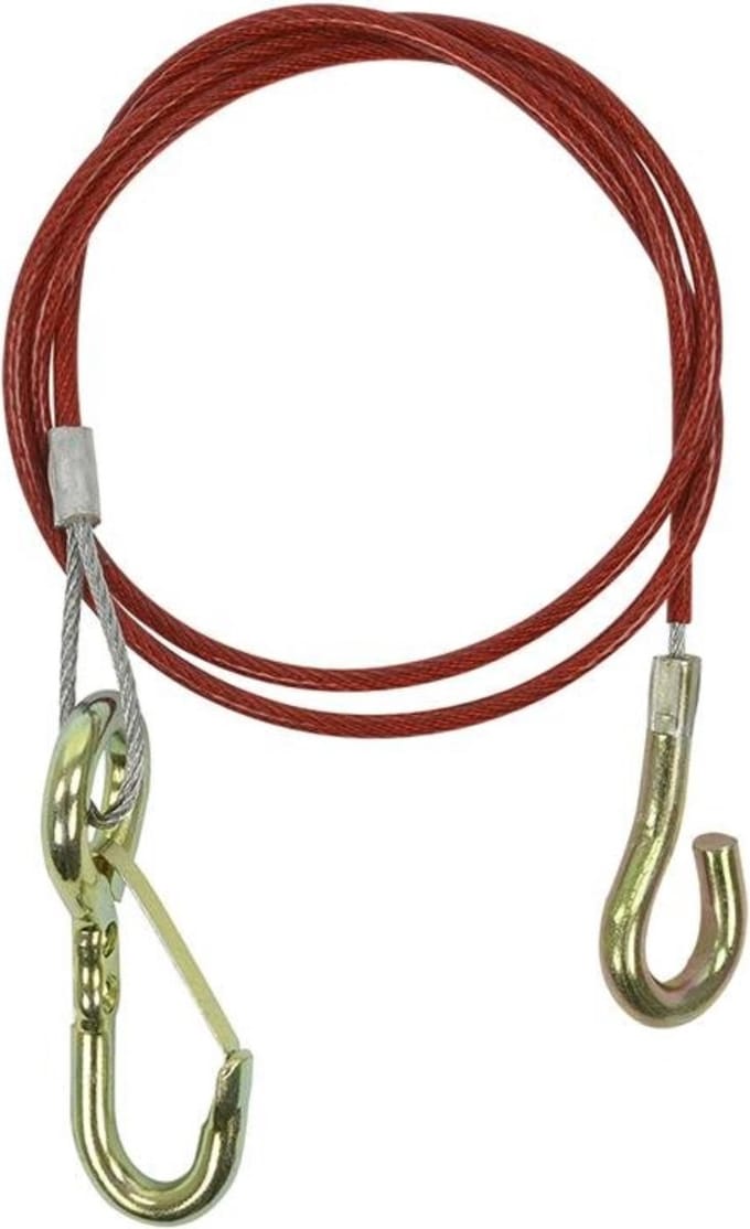 ProPlus Breekkabel met knijphaak - staal - 1 meter - rood - voor geremde aanhangwagens