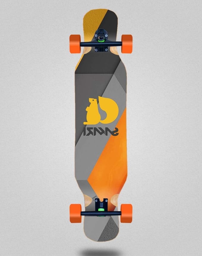 Compleet skateboard - Longboard cruiser - Skeeleren en cruisen - Gemonteerd en klaar - 46x10 inch - Multicolor