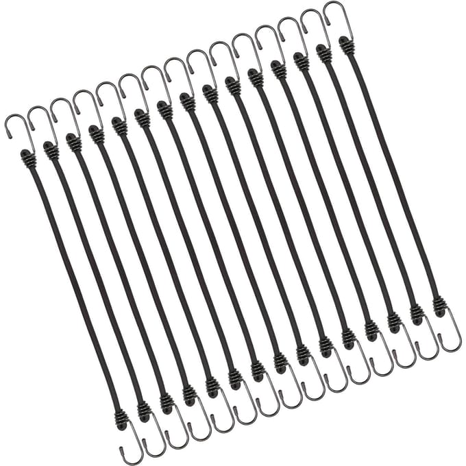 15 pièces Cordes Élastiques Multifonctionnelles en Caoutchouc Élastique avec Crochets pour Tentes de Camping Sécurisation de Bagages 45x0.8cm