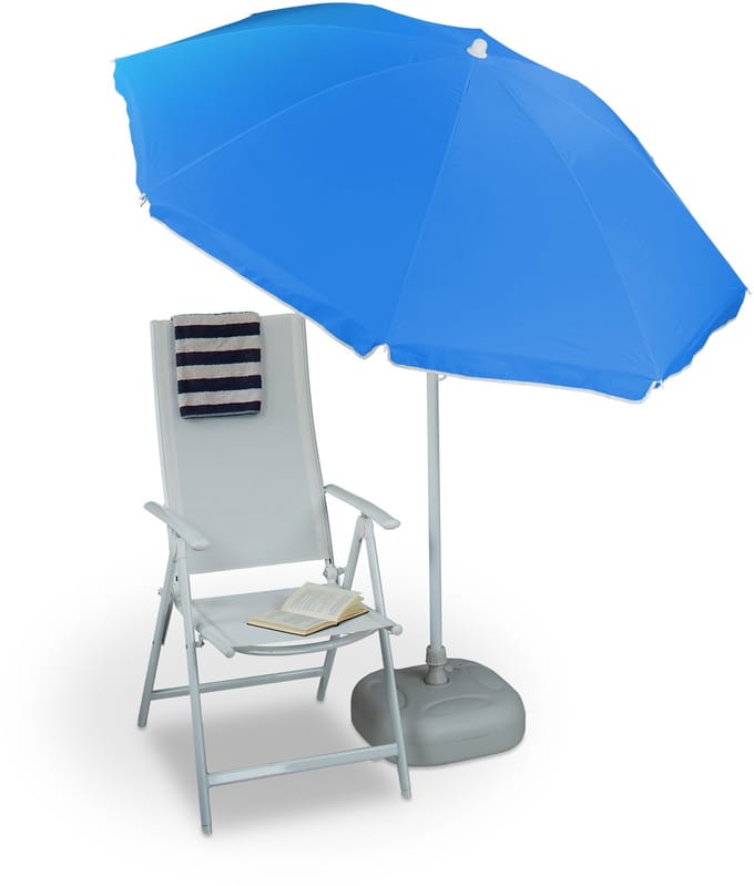 Parasol - Ø180 cm - in hoogte verstelbaar - kantelbaar - blauw