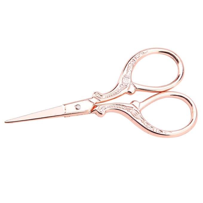 Point de croix DIY Ciseaux de couture antiques Outil de broderie de commode Petits ciseaux(Rose) or