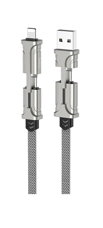 Hoco 3-in-1 Kabel - Micro / USB-C / Lightning - Grijs (1.2 meter) - Sale !!