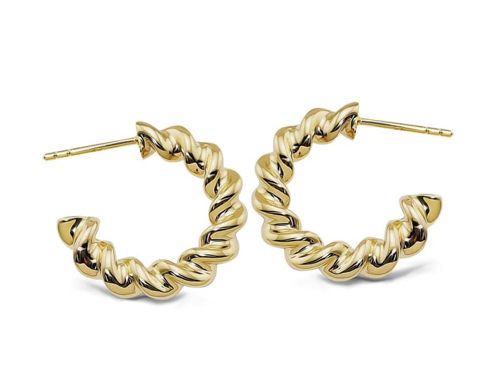 Jwls4u Oorbellen Curve Goldplated JE031G